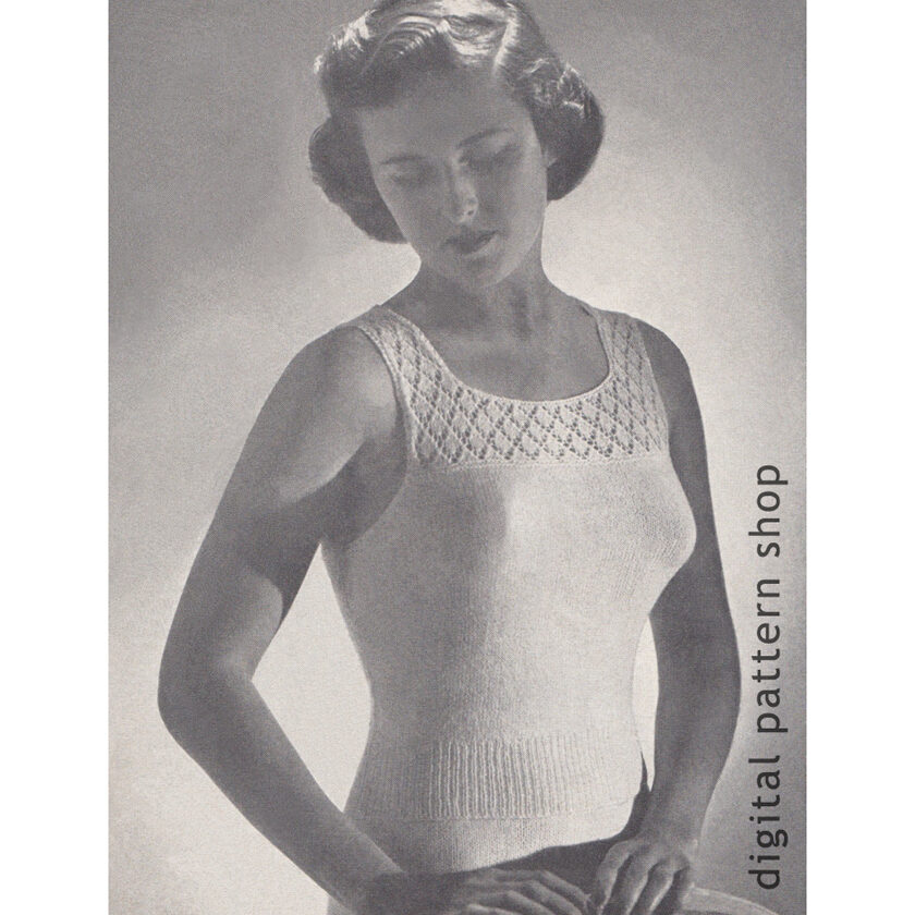 1940s camisole knitting pattern K31