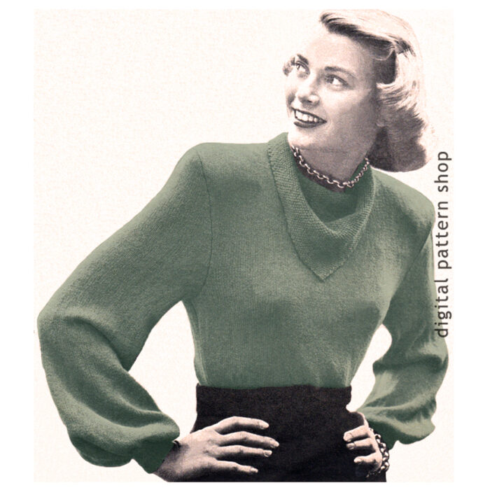 40s Vintage Blouse knitting pattern K09