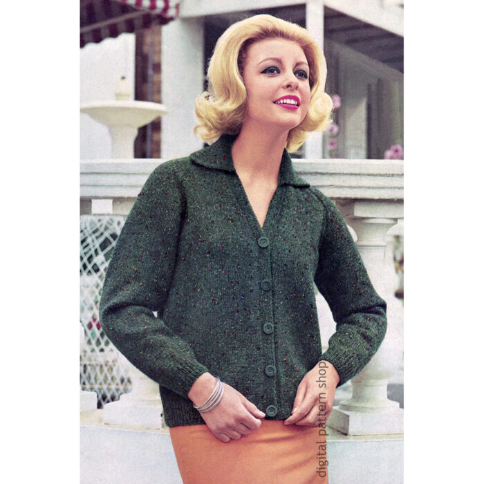 60s cardigan knitting pattern K134