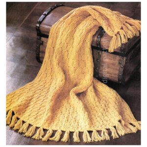 Golden Bells Afghan Knitting Pattern, Vintage Throw Blanket