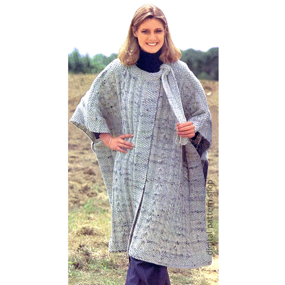 Aran cape knitting pattern K120