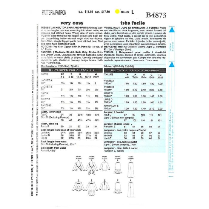 B4873 Misses pattern