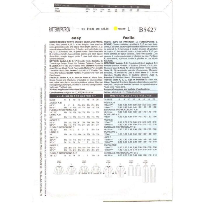 B5427 Misses pattern