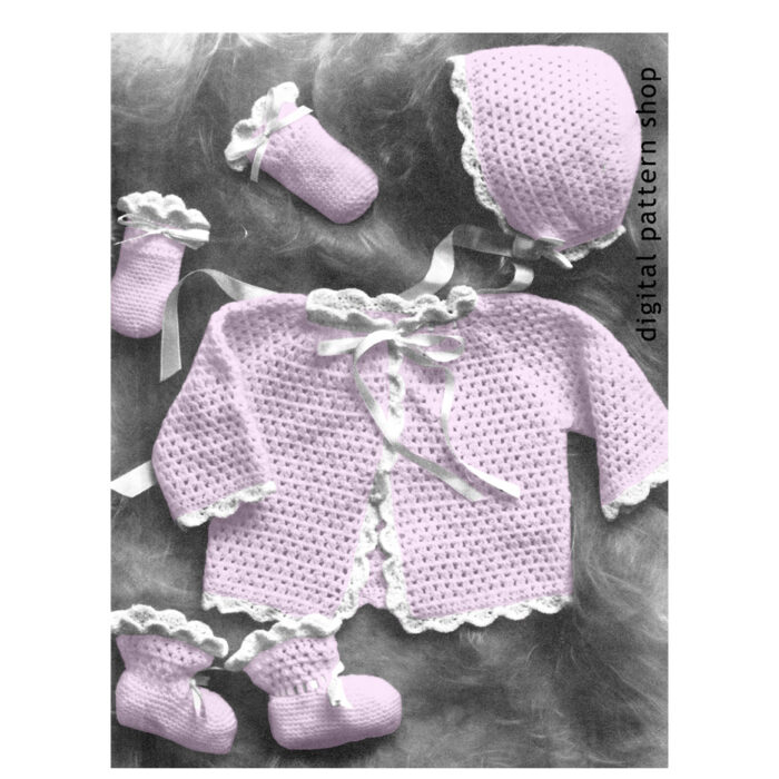 Baby sweater set crochet pattern C03
