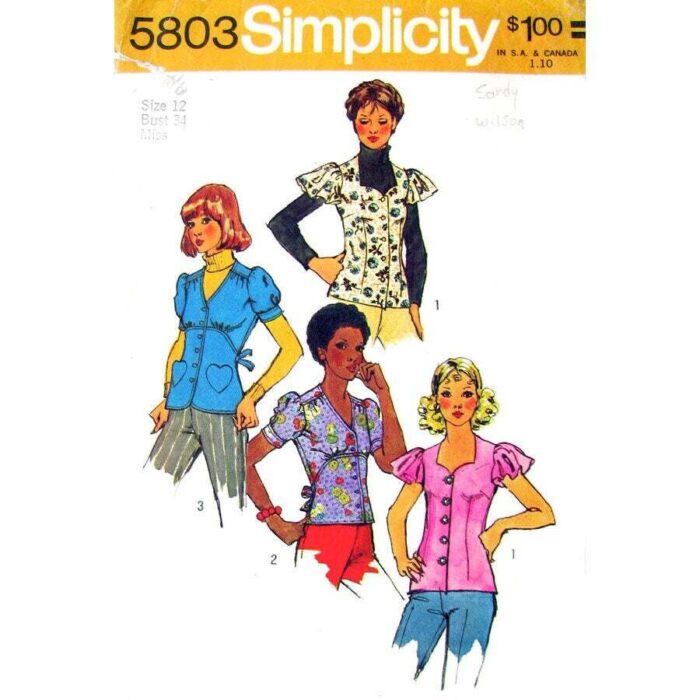 Blouse Pattern Simplicity 5803 size 12