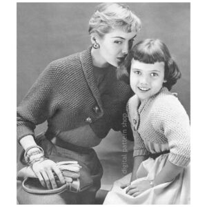 Mom & Me Bolero Shrug Knitting Pattern, Dolman Sweater