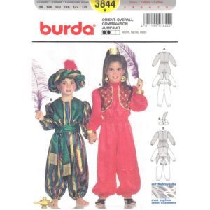 Kids Costume Pattern Burda 3844 Arabian Princess & Prince