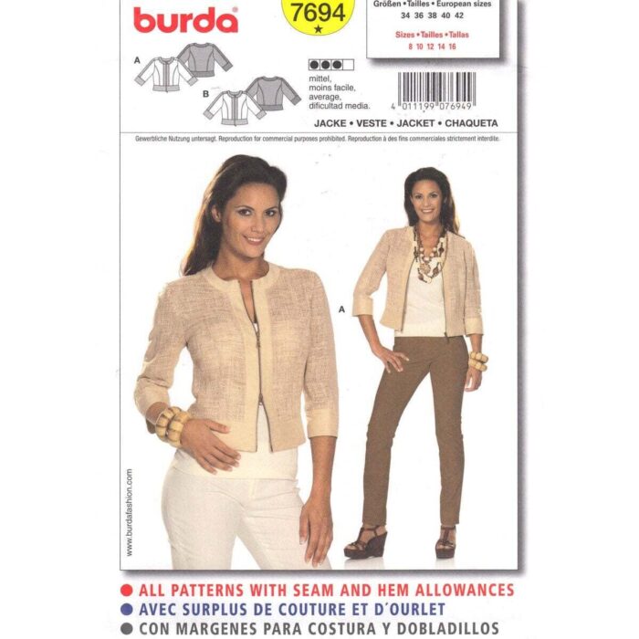 Burda 7694 pattern