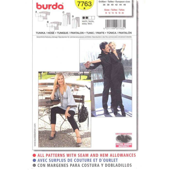 Burda 7763 Maternity Pattern