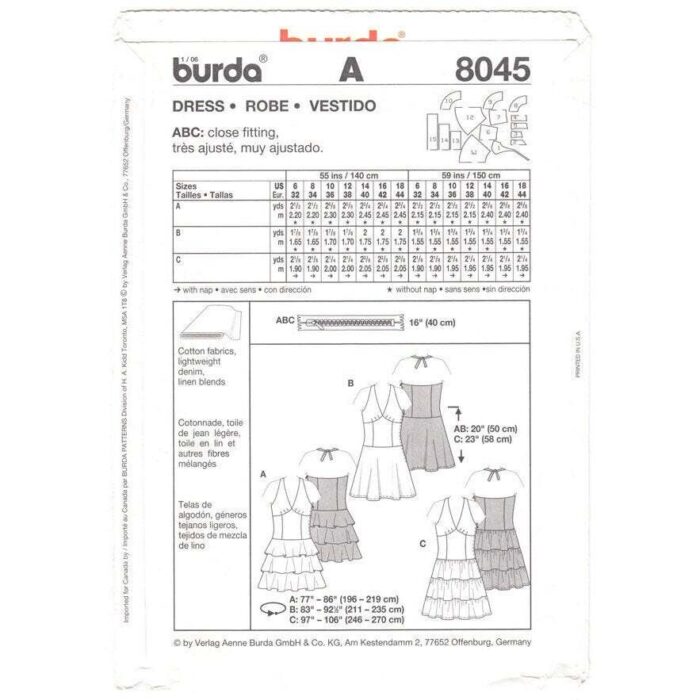 Burda 8045 dress pattern