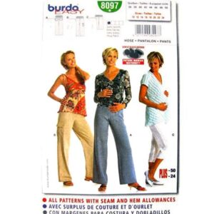 Burda 8097 Maternity Pattern Pants or Capris Size 10 to 24