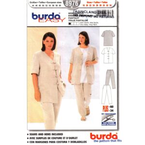 Burda 8976 Pantsuit Jacket and Pants Pattern Plus Size 18 to 34