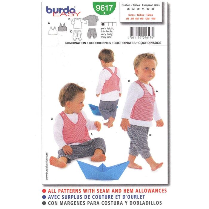 Burda 9617 boys pattern
