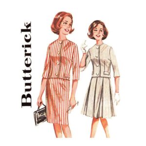 60s Boxy Jacket, Slim or Pleated Skirt Pattern Butterick 2258