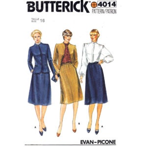 80s Jacket, Blouse, Skirt Pattern Butterick 4014 Evan-Picone Suit