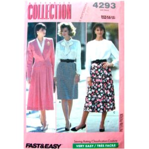 80s Flared or Straight Skirt Sewing Pattern Butterick 4293