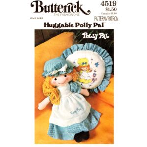 70s Rag Doll Pattern Butterick 4519 Pillow Huggable Polly Pal