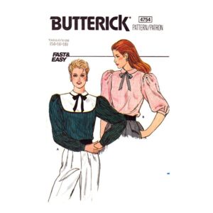 80s Blouse Pattern Detachable Collar Butterick 4754