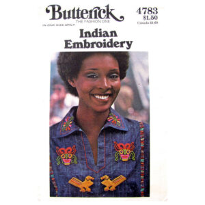 70s Native American Embroidery Transfers Butterick 4783