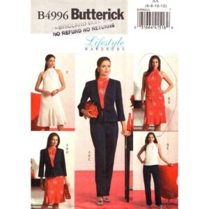 Jacket, Top, Godet Dress, Skirt, Pants Pattern Butterick 4996 Size 6-12