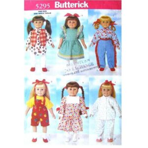 Doll Clothes Pattern Butterick 5295 Six Outfits Size 18 Inch
