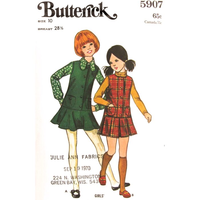 Butterick 5907 girls pattern