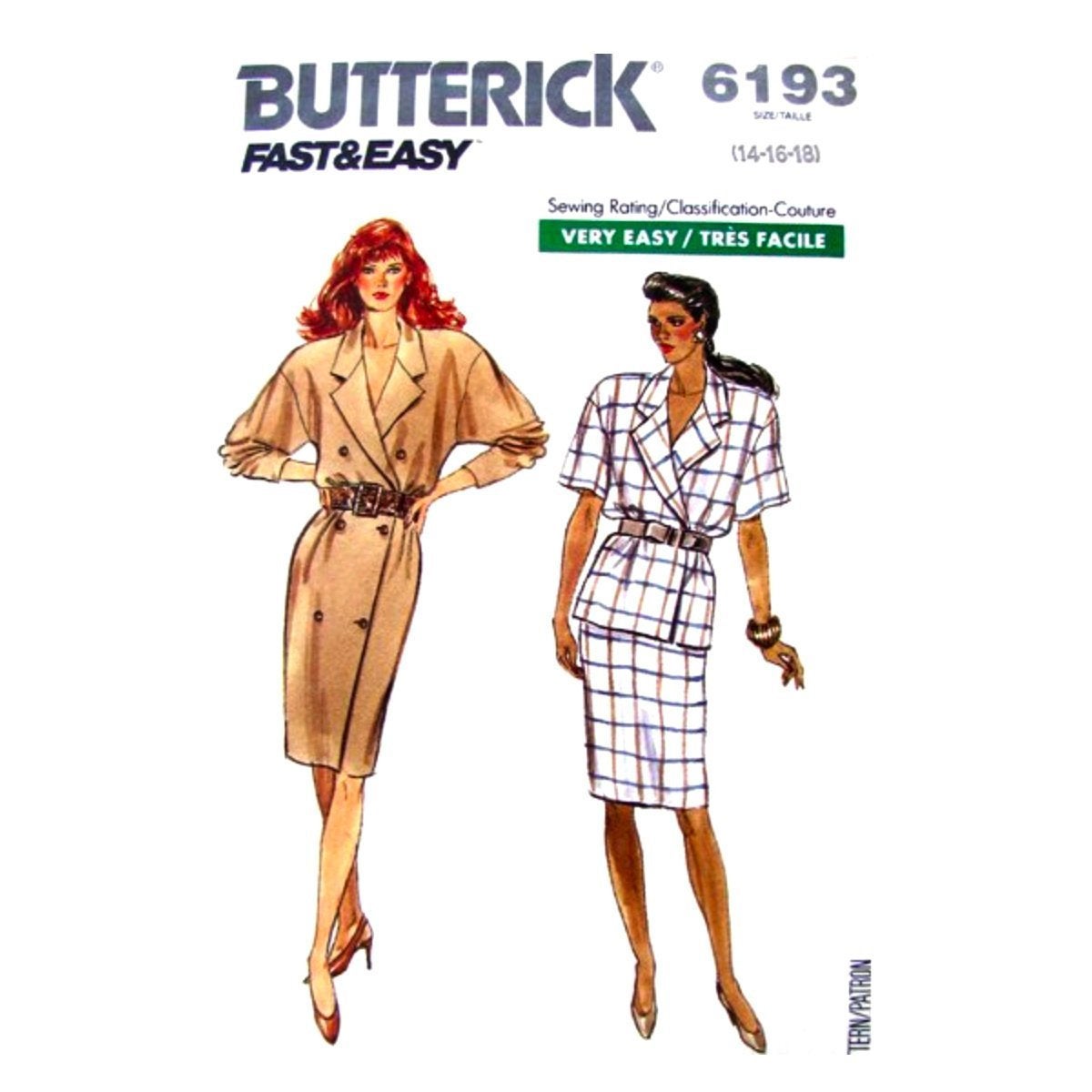 Butterick 6193 wrap dress top skirt pattern