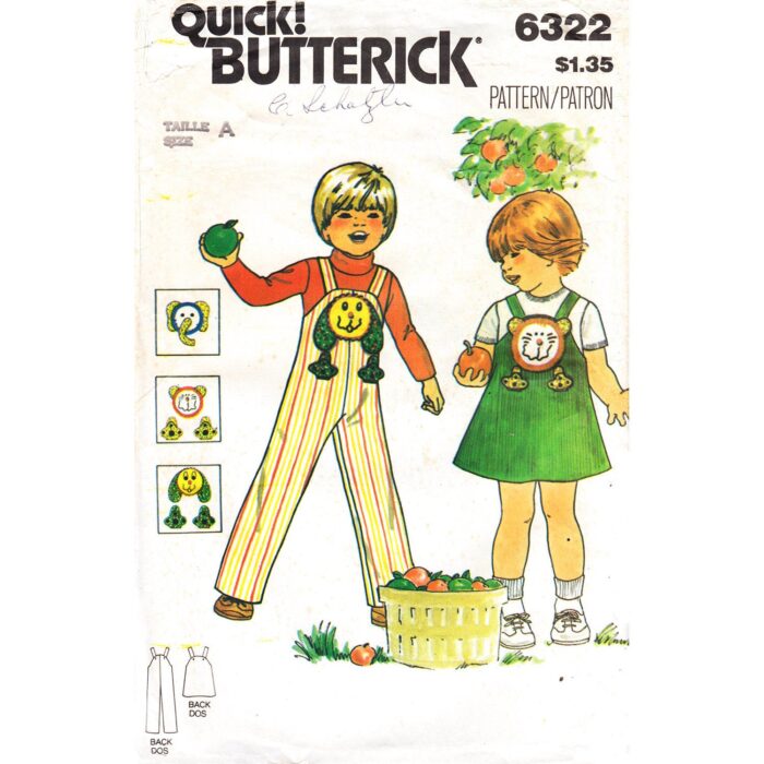 Butterick 6322 toddler sewing pattern