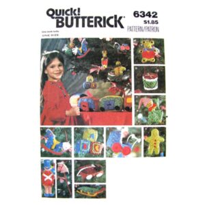 70s Christmas Holiday Decor Pattern Butterick 6342 Toy Train