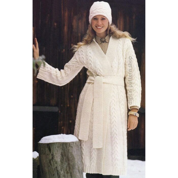 Cable Coat Knitting Pattern K163