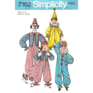 Kids Clown Costume Pattern Simplicity 7162 Jumper, Ruffle