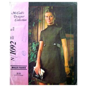 70s Princess Seam Dress Pattern McCall’s 1092 Mollie Parnis