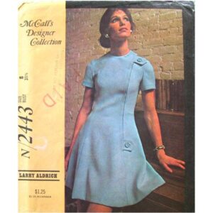 70s Fit & Flare Dress Pattern McCall’s 2443 Larry Aldrich