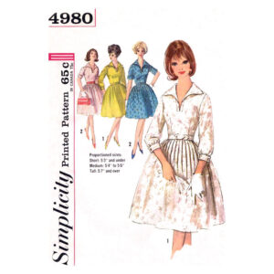 60s Shirtwaist Dress Pattern Simplicity 4980 Proportioned