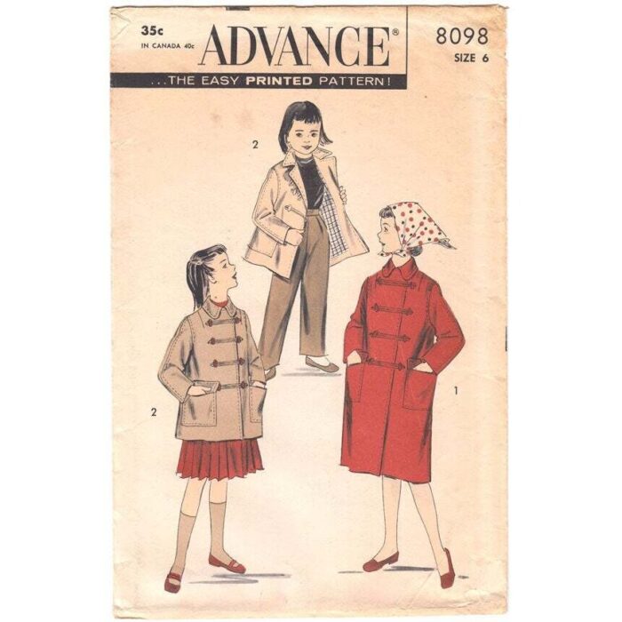 Girls Coat Pattern Advance 8098