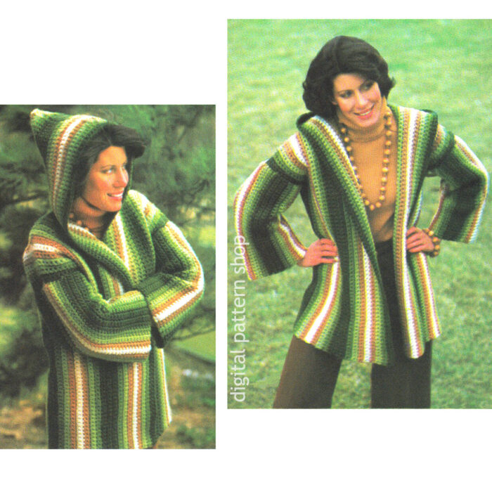 Hooded Jacket Crochet Pattern C223