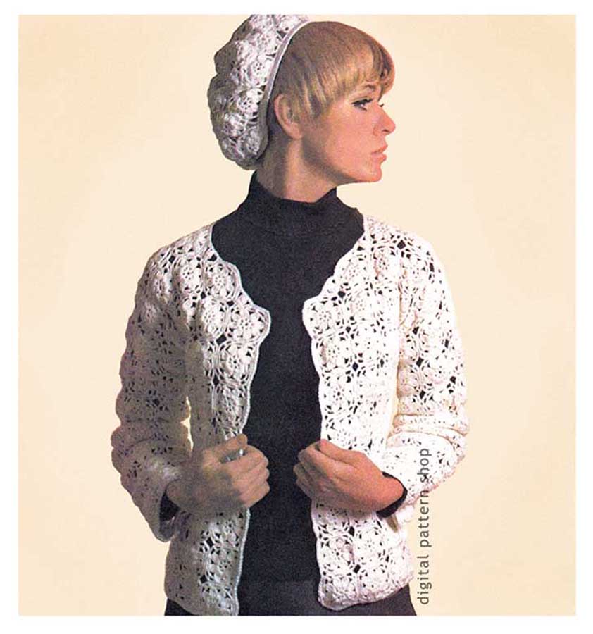 Jacket and Beret crochet pattern C97