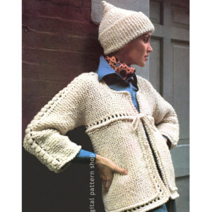 Pixie Hat & Jacket Knitting Pattern, Crochet Joining and Edging