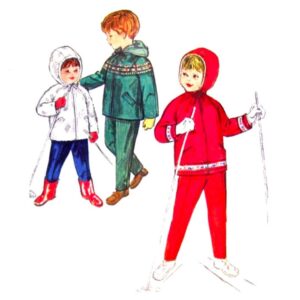 Kids 60s Lined Hooded Jacket, Pants Pattern Simplicity 4636