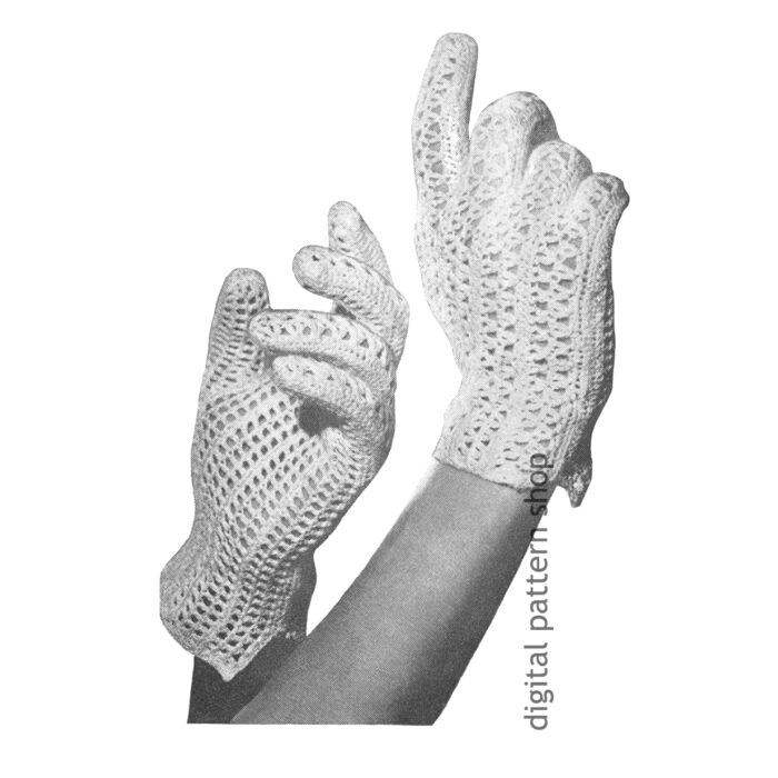 Lace gloves crochet pattern C216
