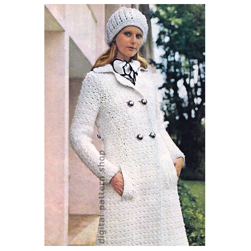 Long coat crochet pattern C146