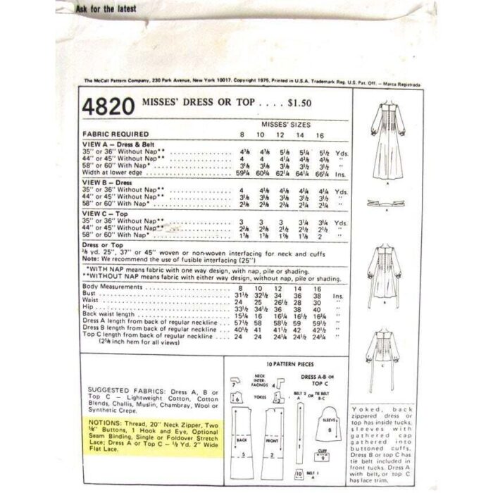 M4820 vintage pattern