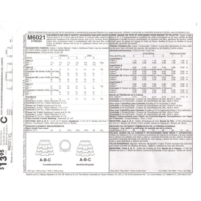 M6021 skirt pattern