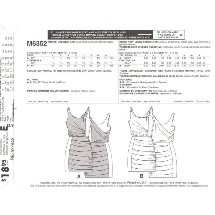 M6352 dress sewing pattern