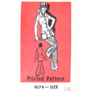 70s Pantsuit Pattern Mail Order 9174 Jacket, Pants Bust 40