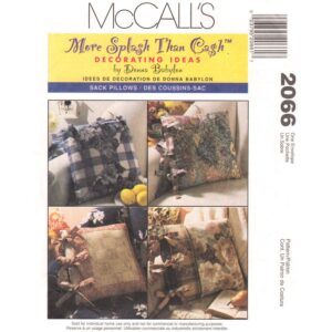 McCall’s 2066 Pillow Cover Pattern Sack Cushion Cover