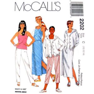 McCall’s 2202 Hoodie Top, Tank Top, Skirt, Pants Pattern