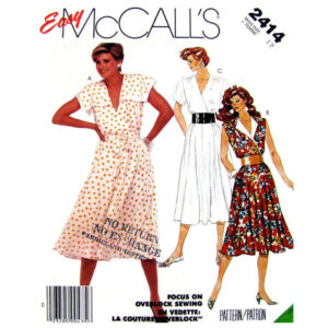 80s Surplice Dress Sewing Pattern McCall’s 2414 Sailor Collar