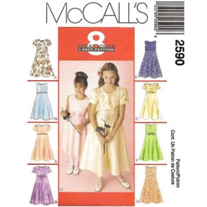 McCall’s 2590 Girls Dress Sewing Pattern Flower Girl Dress
