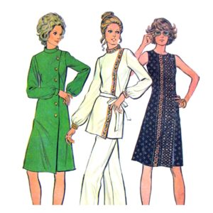 70s Dress or Tunic & Pants Pattern McCall’s 3296 Bust 34